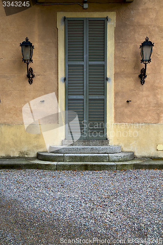 Image of  italy  lombardy     in  the milano old   church  door street la