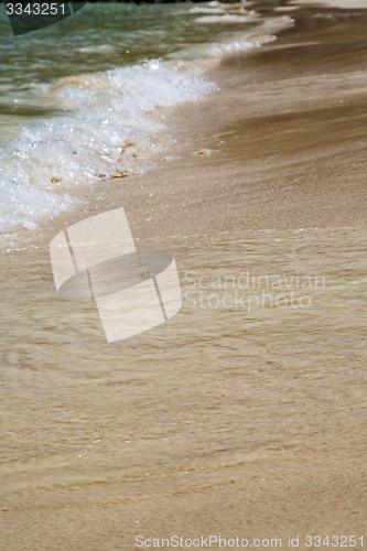 Image of  foam in the beach   thailand kho ta south china sea