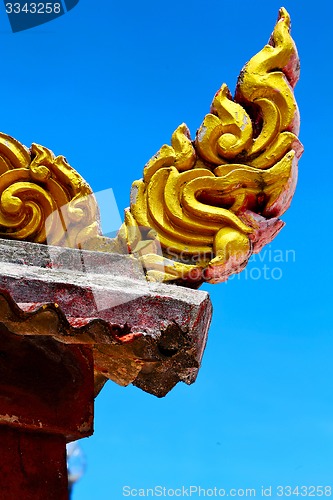 Image of   bangkok in thailand incision of the buddha gold  temple