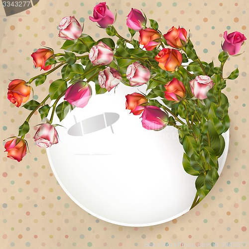 Image of Greeting card with bouquet roses. EPS 10