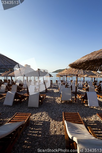 Image of umbrellas on a beach  