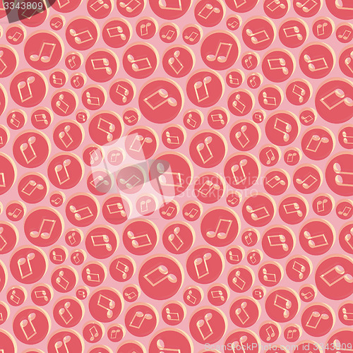 Image of Musical seamless pattern with music notes. 