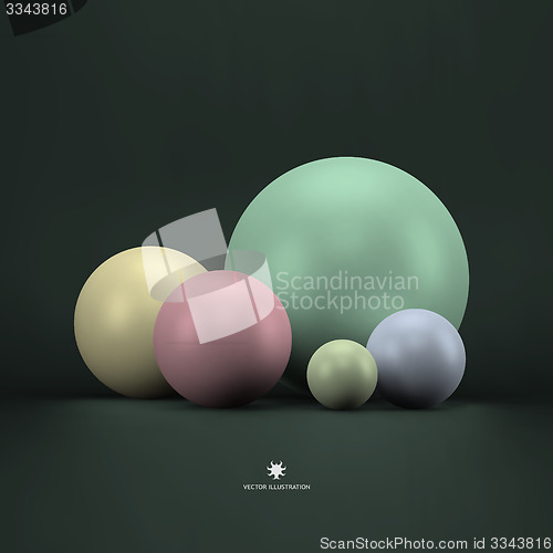 Image of 3D concept illustration. Vector template.