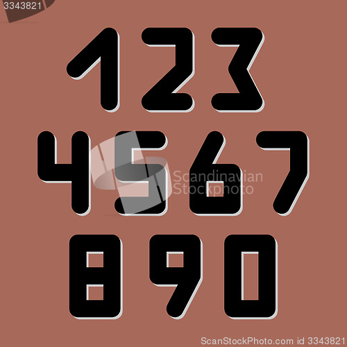 Image of Number icons. Vector set. 