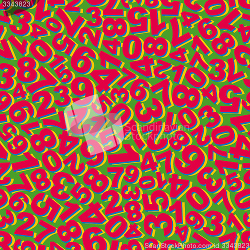 Image of Numbers. Seamless pattern. Vector illustration. 