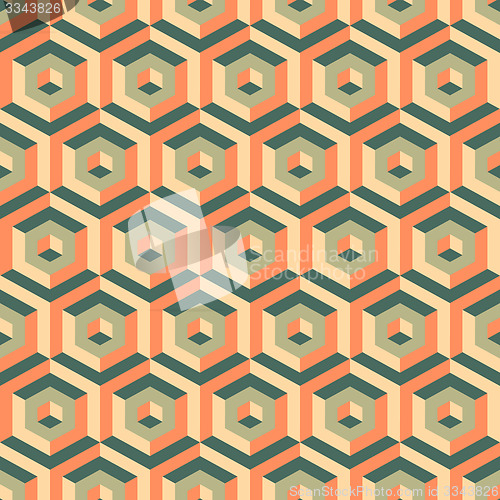 Image of 3d seamless abstract with hexagonal elements. 