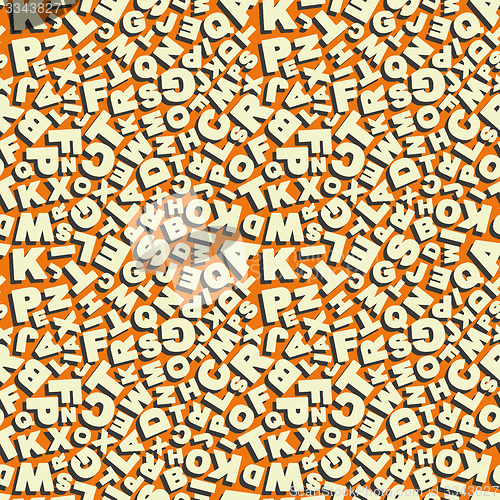 Image of Vector illustration of seamless pattern with letters. 