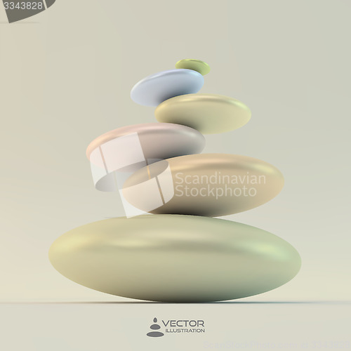 Image of Spa stones. Vector 3d illustration.