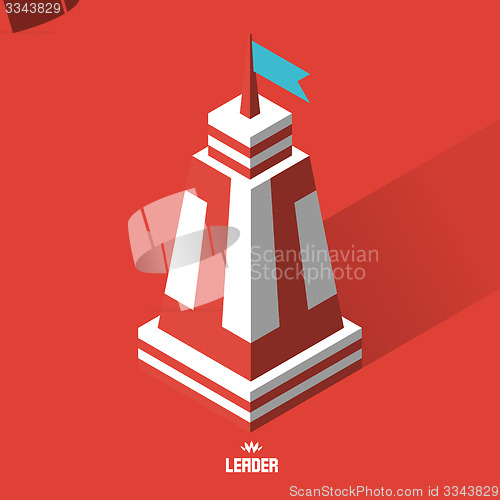 Image of Leader concept. Tower. 3d vector illustration.
