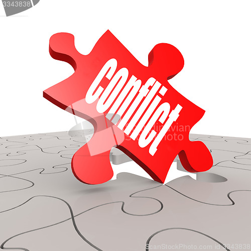 Image of Conflict word with puzzle background