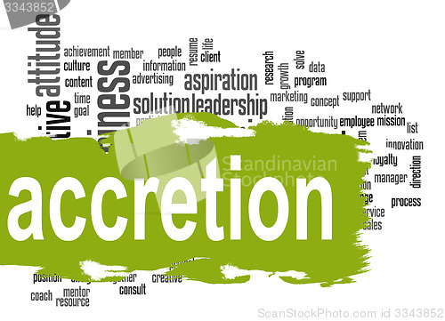 Image of Accretion word cloud with green banner