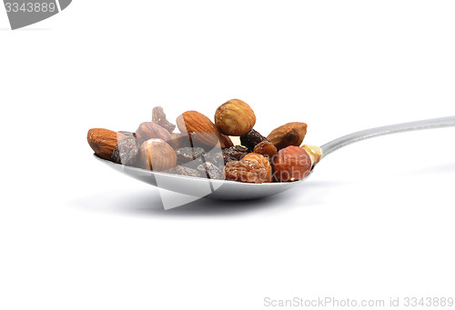 Image of Trail mix on spoon
