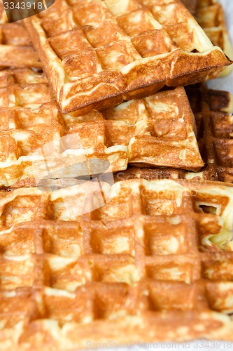 Image of Fresh homemade fried soft Vienna waffles