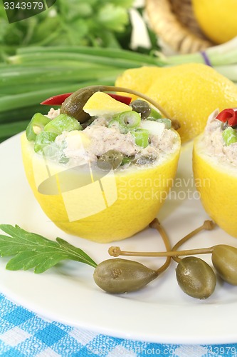 Image of stuffed Lemons with tuna cream