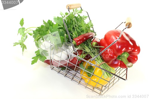 Image of shopping basket with fresh vegetables