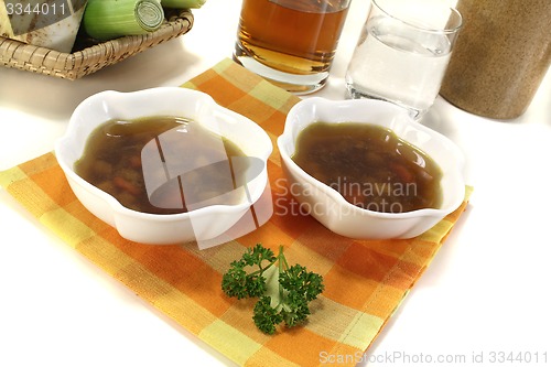 Image of fresh hot Beef Consomme