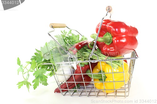 Image of shopping basket with vegetables