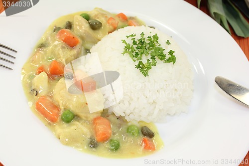Image of Chicken fricassee with peas
