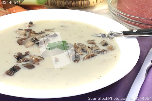 Image of fresh Veal cream soup