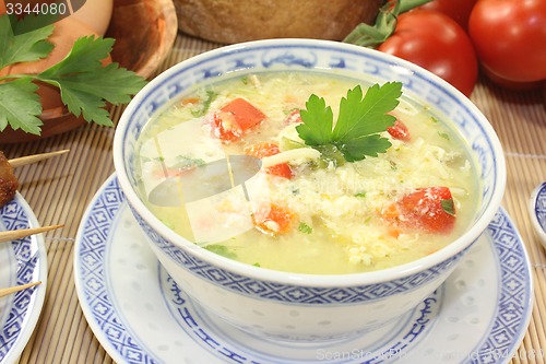 Image of Asian Chicken soup with eggs