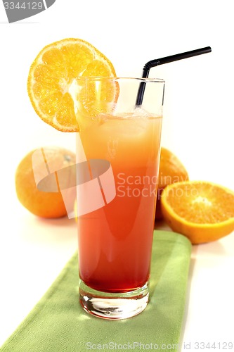 Image of Campari orange on a green napkin