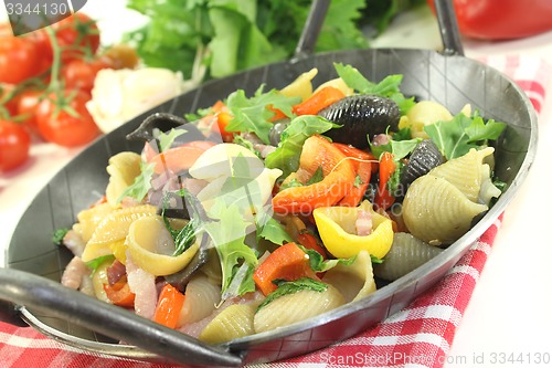 Image of Pasta pan with turnip greens