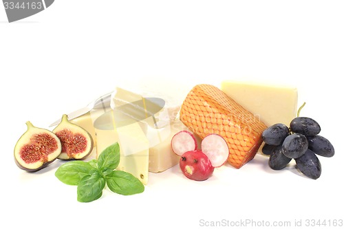 Image of delicious selection of cheeses