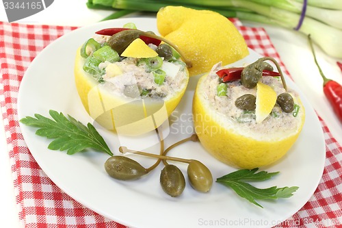 Image of stuffed Lemons with tuna cream