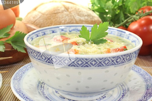 Image of Asian Chicken soup with noodles