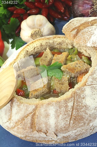 Image of Bread soup with garlic