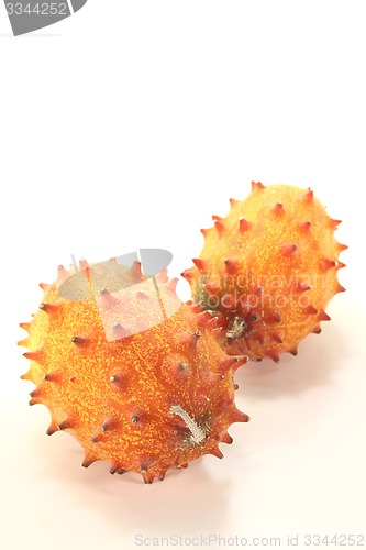 Image of two fresh horned melon