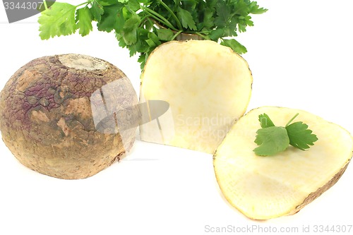 Image of two Turnip with parsley