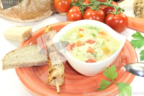 Image of Chicken soup with noodles