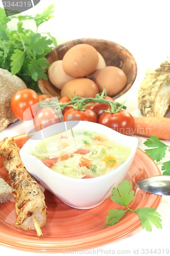 Image of Chicken soup with greens