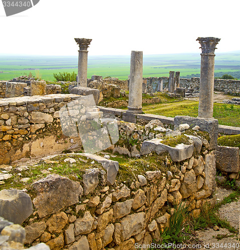 Image of volubilis in morocco africa the old roman deteriorated monument 