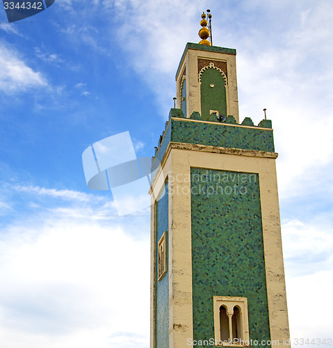 Image of  muslim   in   mosque  the history  symbol morocco  africa  mina