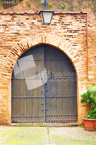 Image of historical in   door morocco   wood and metal rusty