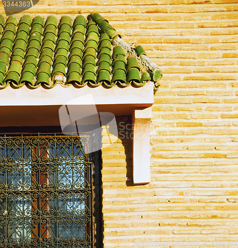 Image of  window in morocco africa and old construction wal brick histori