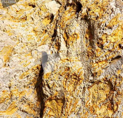 Image of abstract texture rock  lanzarote spain    a broke  stone and lic