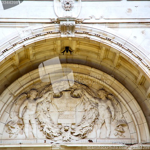 Image of exterior old architecture in england london europe wall and hist