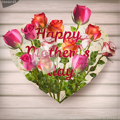 Image of Mothers day card with roses. EPS 10