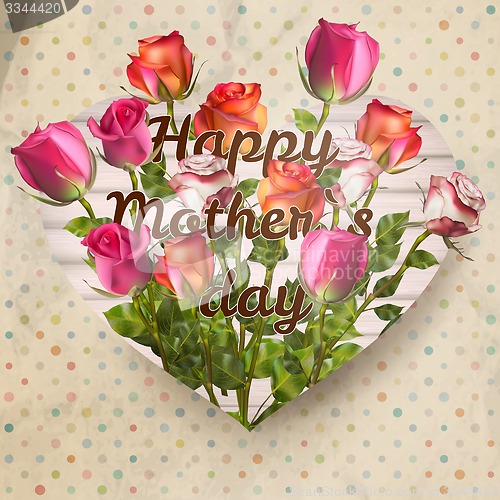 Image of Mothers day card with roses. EPS 10