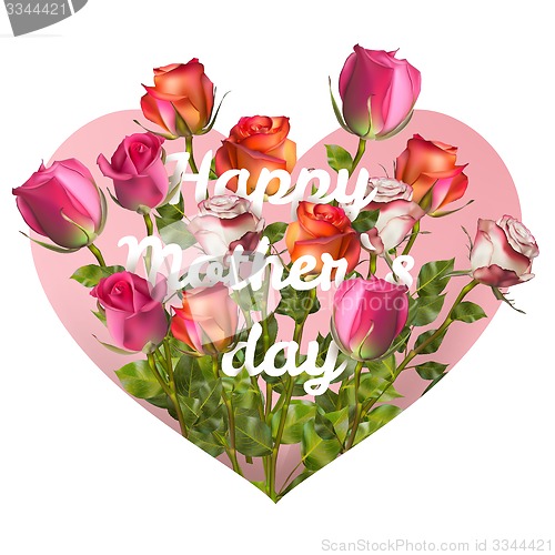 Image of Mothers day card with roses. EPS 10