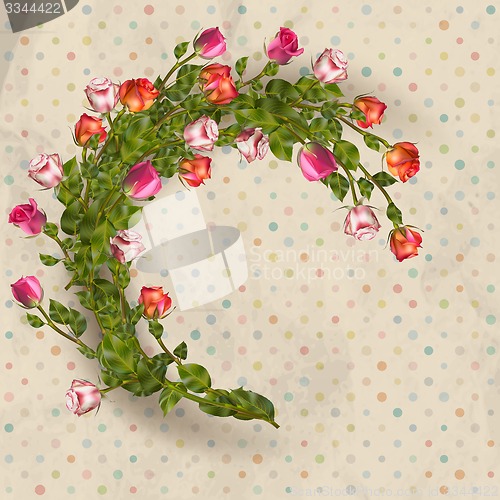 Image of Greeting card with bouquet roses. EPS 10