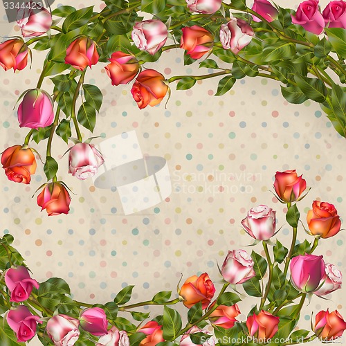 Image of Greeting card with roses. EPS 10