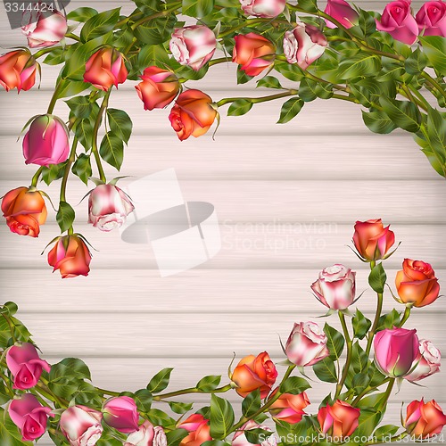 Image of Greeting card with roses. EPS 10