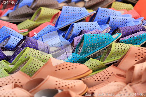 Image of leather slippers background