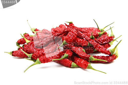 Image of red dried chilli isolated