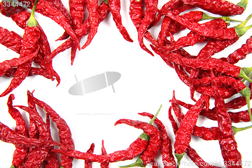 Image of red dried chilli isolated
