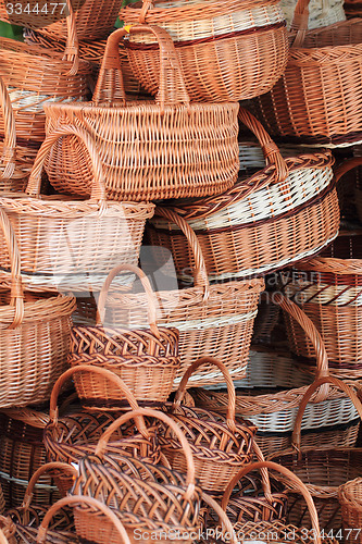 Image of willow baskets background
